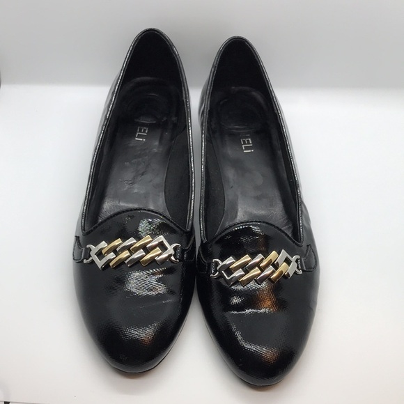 𝅺Vaneli Black Patent Leather Flats 9.5M - Picture 2 of 9